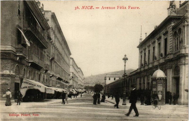 Carte postale ancienne Nice Avennue Felis Faure à Nice