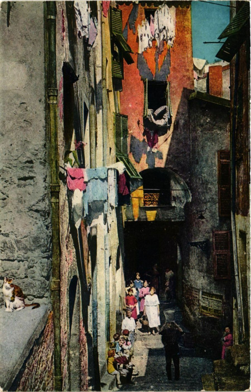 Carte postale ancienne Menton Rue Massonni à Menton