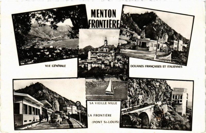 Carte postale ancienne Menton Forntiere à Menton