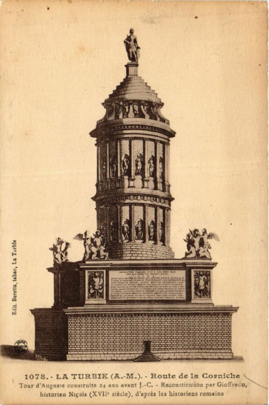 Carte postale ancienne La Turbie Route de la Corniche à La Turbie