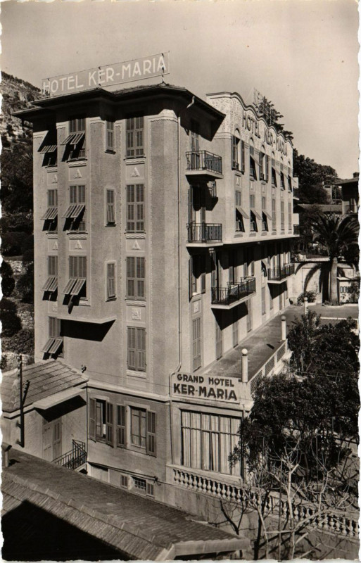 Carte postale ancienne Villefranche-sur-Mer Hotel Ker-Maria à Villefranche-sur-Mer