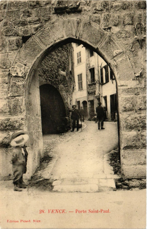 Carte postale ancienne Vence Porte St-Paul à Vence