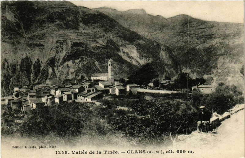 Carte postale ancienne Vallée de la Tinée Clans à Clans