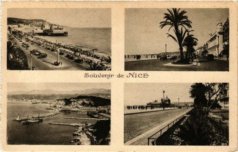Carte postale ancienne Souvenir de Nice à Nice