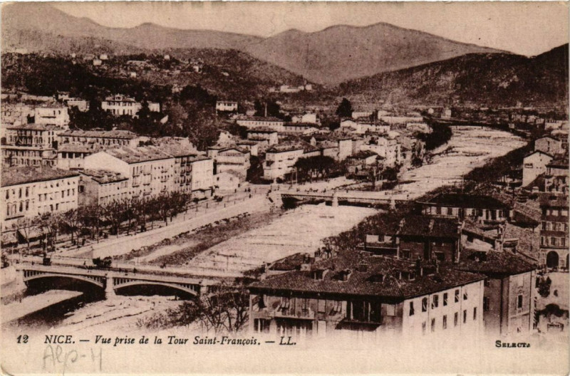 Carte postale ancienne Nice Vue prise de la Tour St Francois à Nice