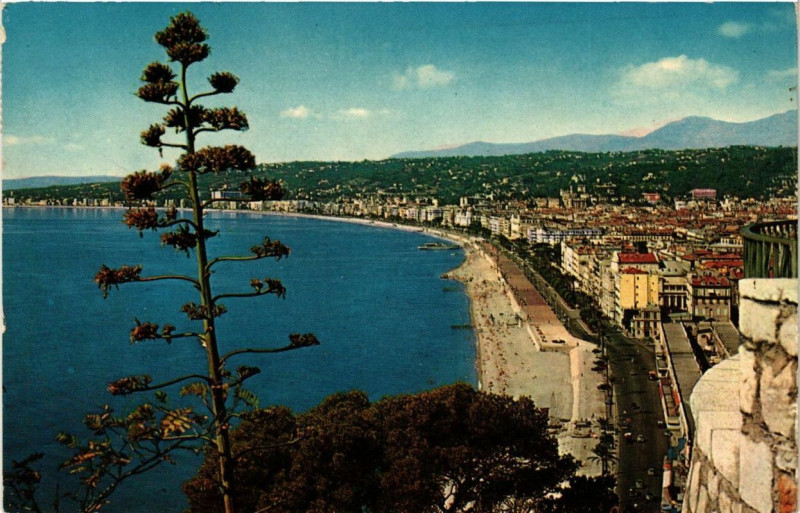 Carte postale ancienne Nice Vue générale prise du Chateau à Nice