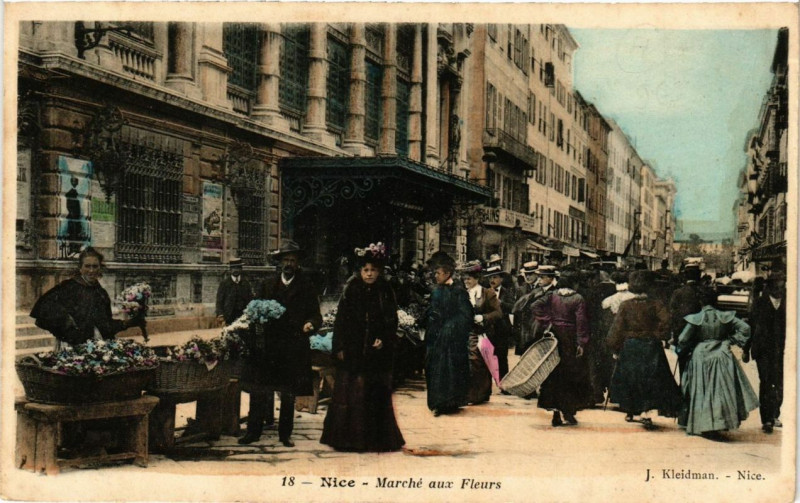 Carte postale ancienne Nice Marche aux Fleurs à Nice