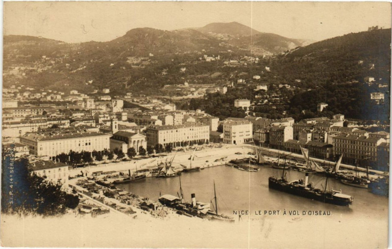 Carte postale ancienne Nice Le Pot a vol d'oiseau à Nice