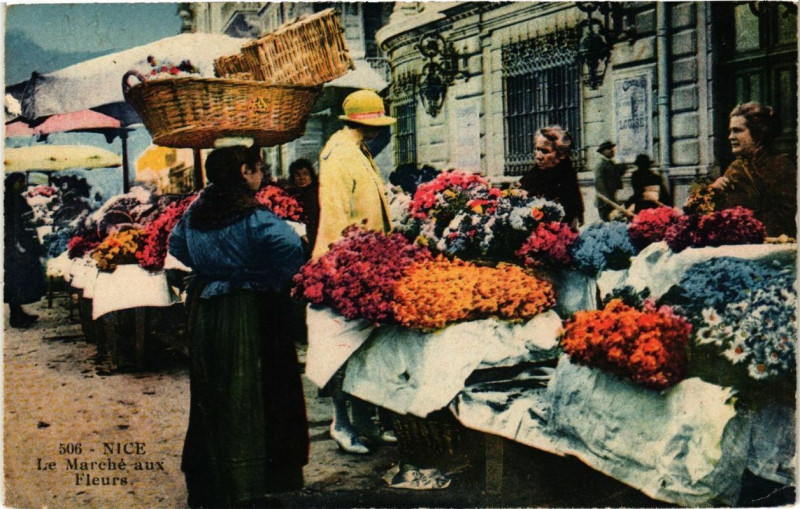 Carte postale ancienne Nice Le Marche aux Fleurs à Nice