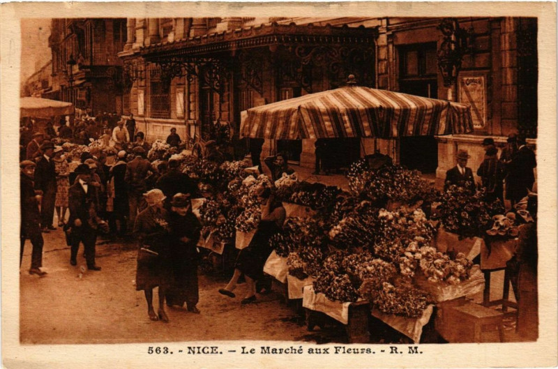 Carte postale ancienne Nice Le Marche aux Fleurs à Nice