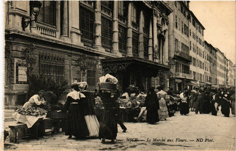 Carte postale ancienne Nice Le Marche aux Fleurs à Nice