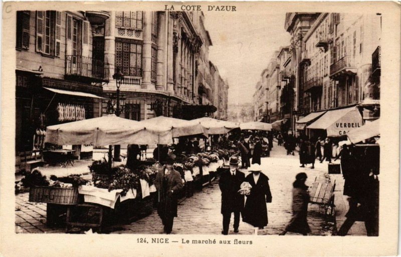 Carte postale ancienne Nice Le Marche aux Fleurs à Nice