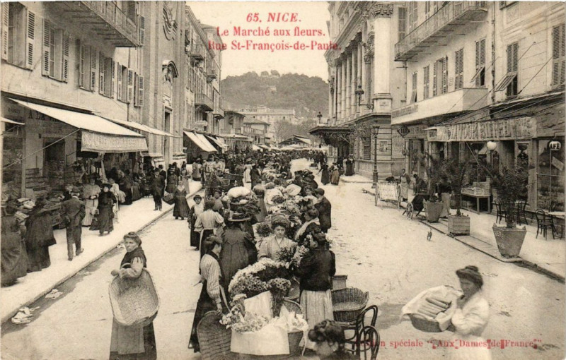 Carte postale ancienne Nice Le Marche aux Fleurs à Nice