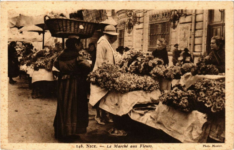 Carte postale ancienne Nice Le Marche aux Fleurs à Nice