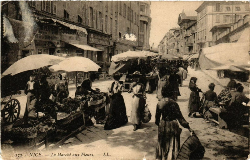 Carte postale ancienne Nice Le Marche aux Fleurs à Nice