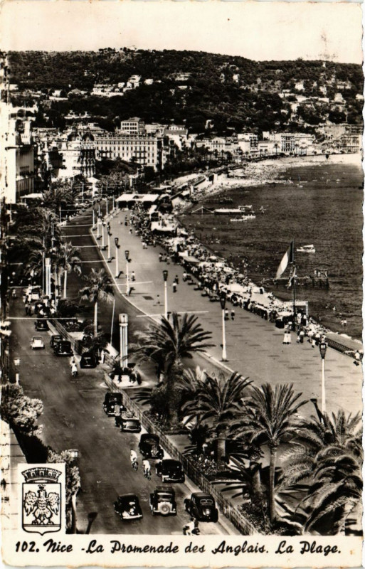 Carte postale ancienne Nice La Promenade des Anglais. La Plage à Nice