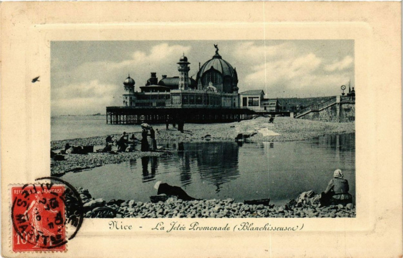 Carte postale ancienne Nice La Jetee Promenade. Blanchisseuses à Nice