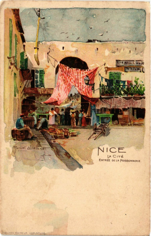 Carte postale ancienne Nice La Cite - Entrée de la Poissonniere à Nice