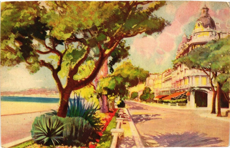 Carte postale ancienne Nice Hotel Ruhl. Promenade des Anglais à Nice