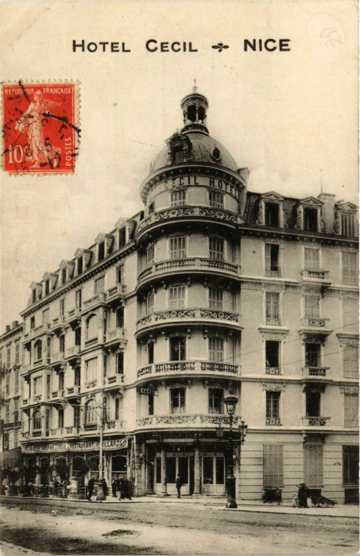 Carte postale ancienne Nice Hotel Cecil à Nice