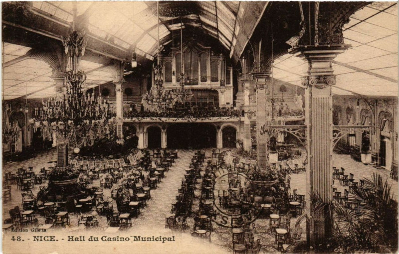 Carte postale ancienne Nice Hall du Casino Municipal à Nice