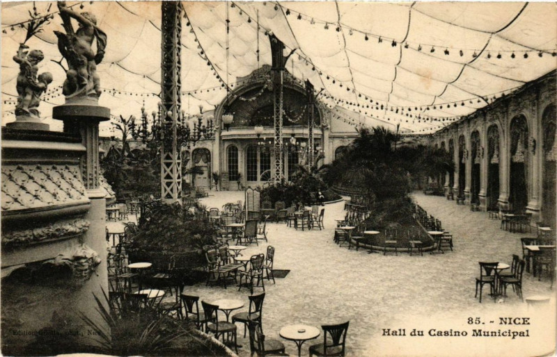 Carte postale ancienne Nice Hall du Casino Municipal à Nice