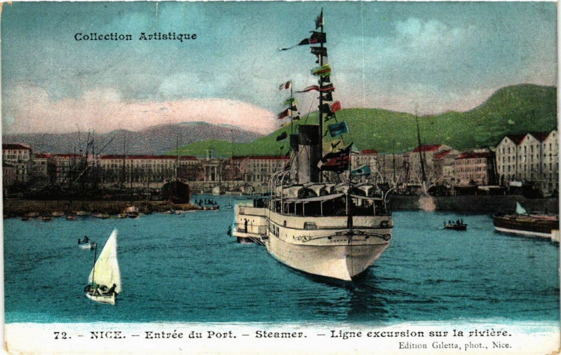 Carte postale ancienne Nice Entrée du Port - Steamer à Nice