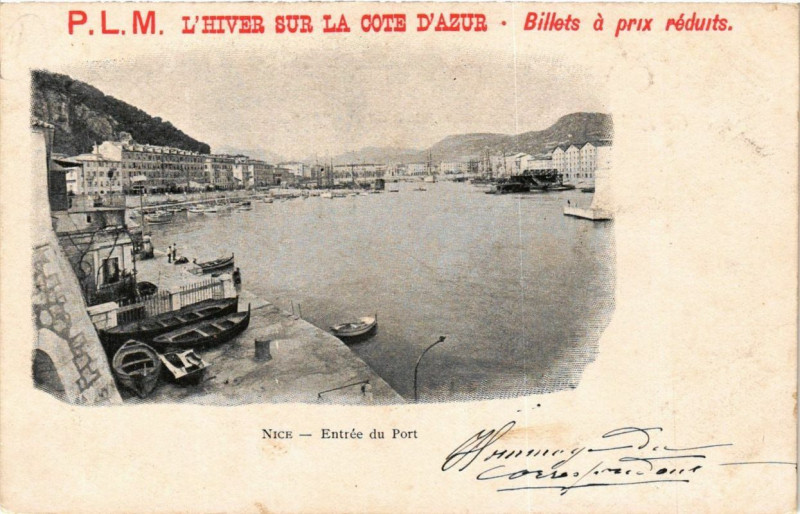 Carte postale ancienne Nice Entrée du port à Nice