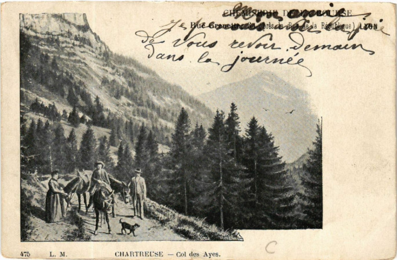 Carte postale ancienne Chartreuse - Col des Ayes