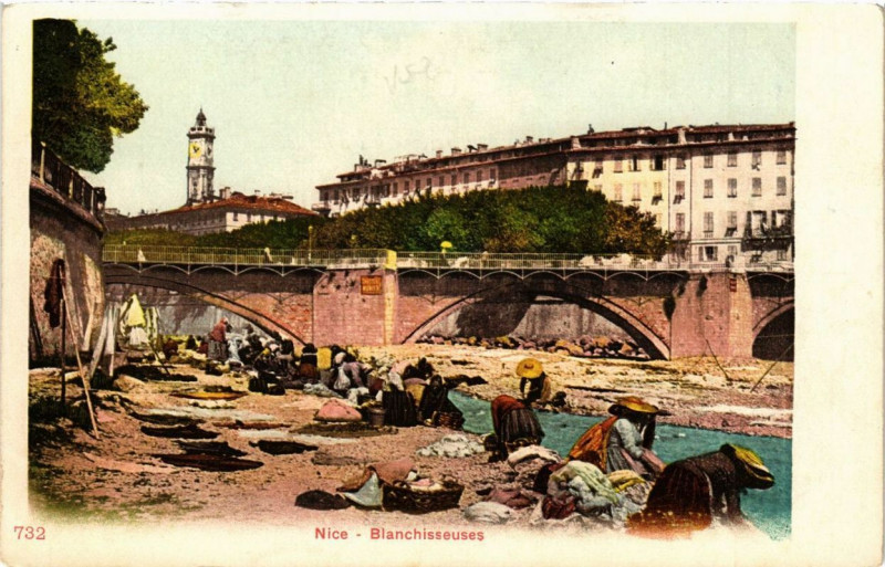 Carte postale ancienne Nice Blanchisseuses à Nice