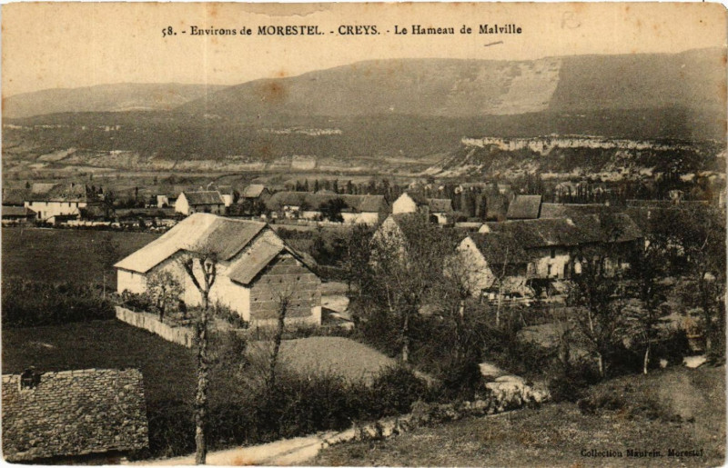 Carte postale ancienne Env. de Morestel - Creys - Le Hameau de Malville à Morestel