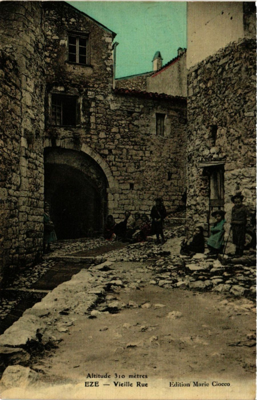 Carte postale ancienne Eze Vieille Rue à Èze