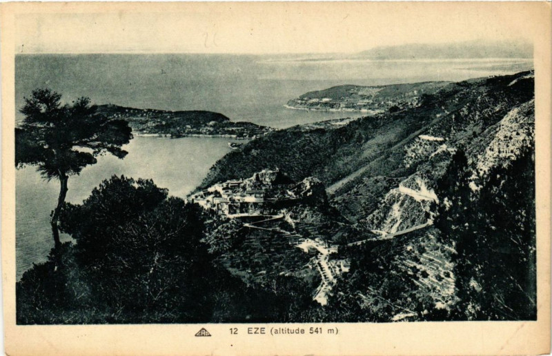 Carte postale ancienne Eze altitude 541 m à Èze