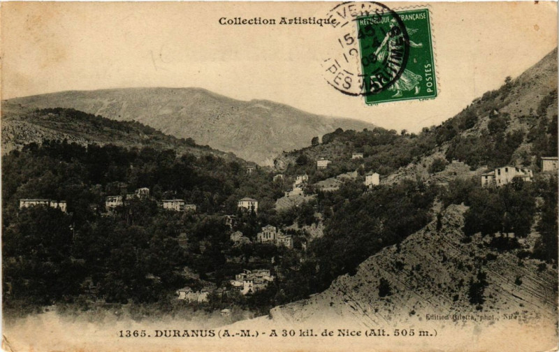 Carte postale ancienne Duranus A 30 kil. De Nice à Duranus