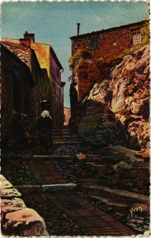 Carte postale ancienne Cote d'Azur Eze Vieille Rue à Èze