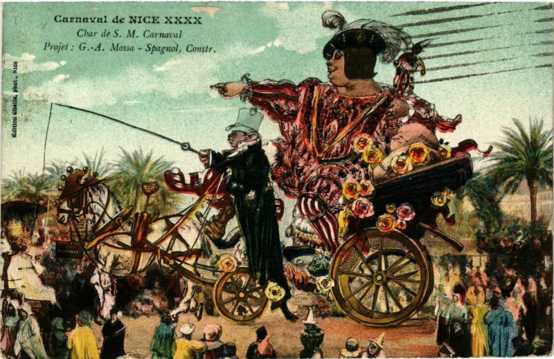 Carte postale ancienne Carnaval de Nice Xxxx Char de S.M. Carnaval à Nice