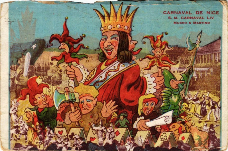 Carte postale ancienne Carnaval de Nice S.M. Carnaval Liv à Nice