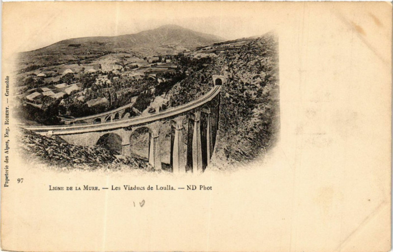 Carte postale ancienne Ligne de La Mure - Les Viaducs de Louila à La Mure