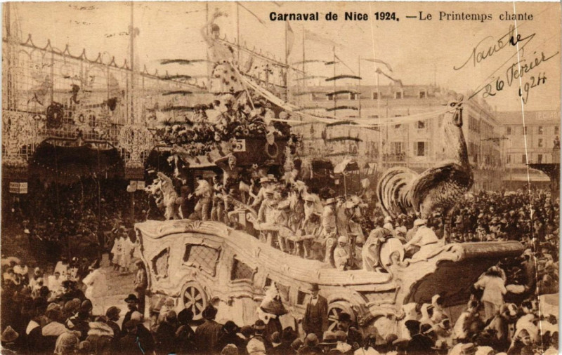 Carte postale ancienne Carnaval de Nice 1924 Le Printemps chante à Nice