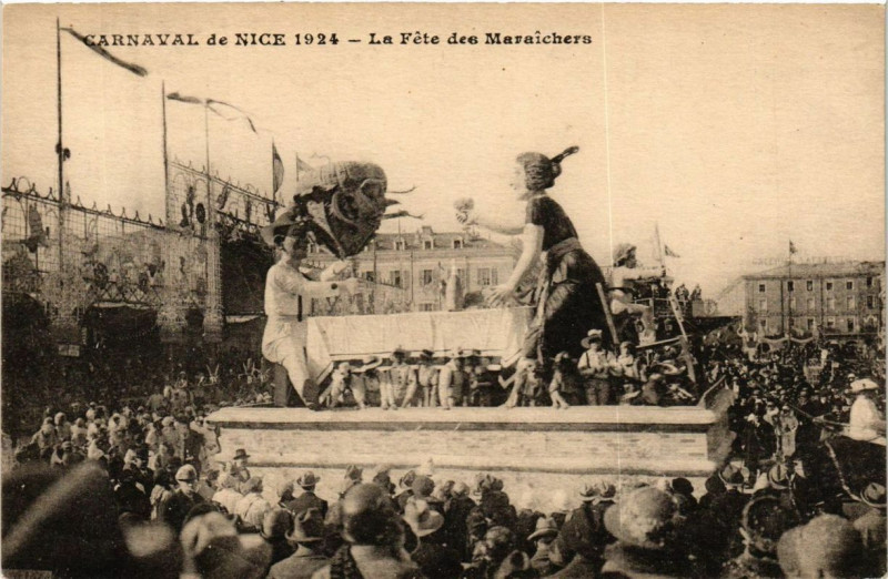 Carte postale ancienne Carnaval de Nice 1924 La Fete des Maraichers à Nice