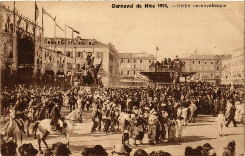 Carte postale ancienne Carnaval de Nice 1924 Defile carnavalesque à Nice