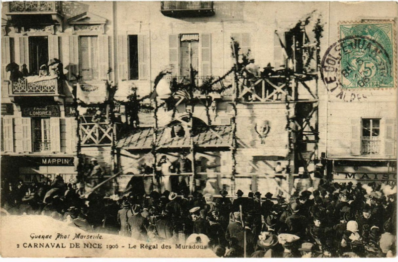 Carte postale ancienne Carnaval de Nice 1906 Le Regal des Muradous à Nice