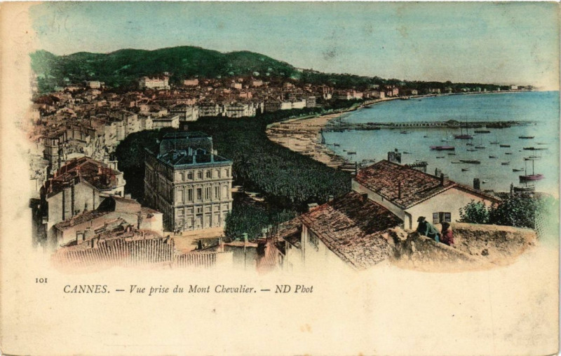 Carte postale ancienne Cannes Vue prise du Mont Chevalier à Cannes