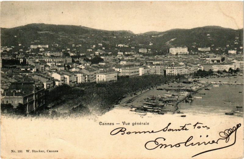 Carte postale ancienne Cannes Vue générale à Cannes