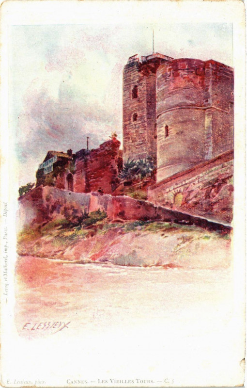 Carte postale ancienne Cannes Les Vieilles Tours à Cannes