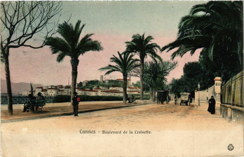 Carte postale ancienne Cannes Boulevard de la Croisette à Cannes