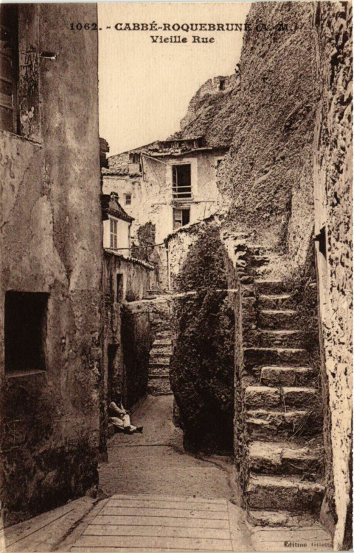 Carte postale ancienne Cabbe-Roquebrune Vieille rue
