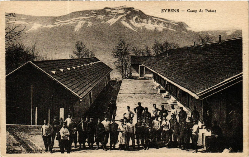 Carte postale ancienne Eybens - Camp de Poisat à Eybens