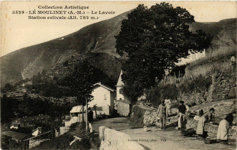 Carte postale ancienne Le Moulinet Le Lavoir. Station Estivale à Moulinet