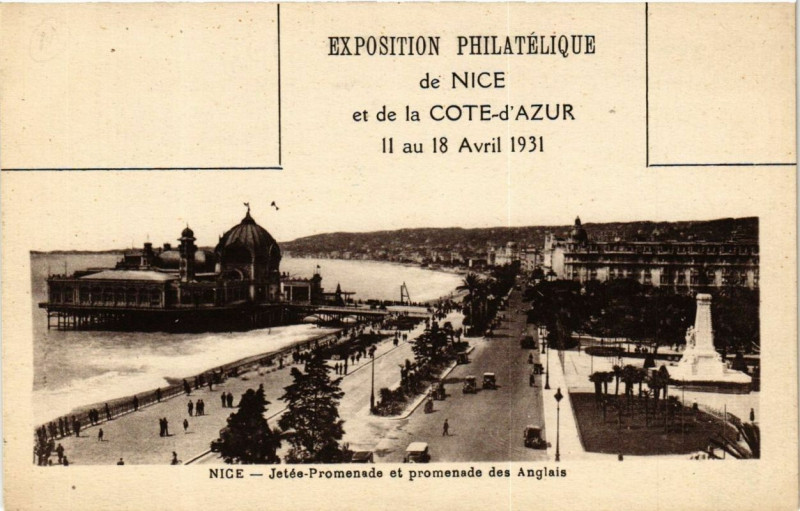 Carte postale ancienne Nice Jetee-Promenade et promenade des Anglais à Nice